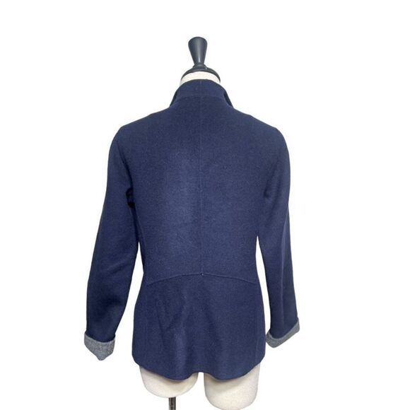 Talbots Navy Wool Fleece Jacket Blazer Size Small - Picture 4 of 6
